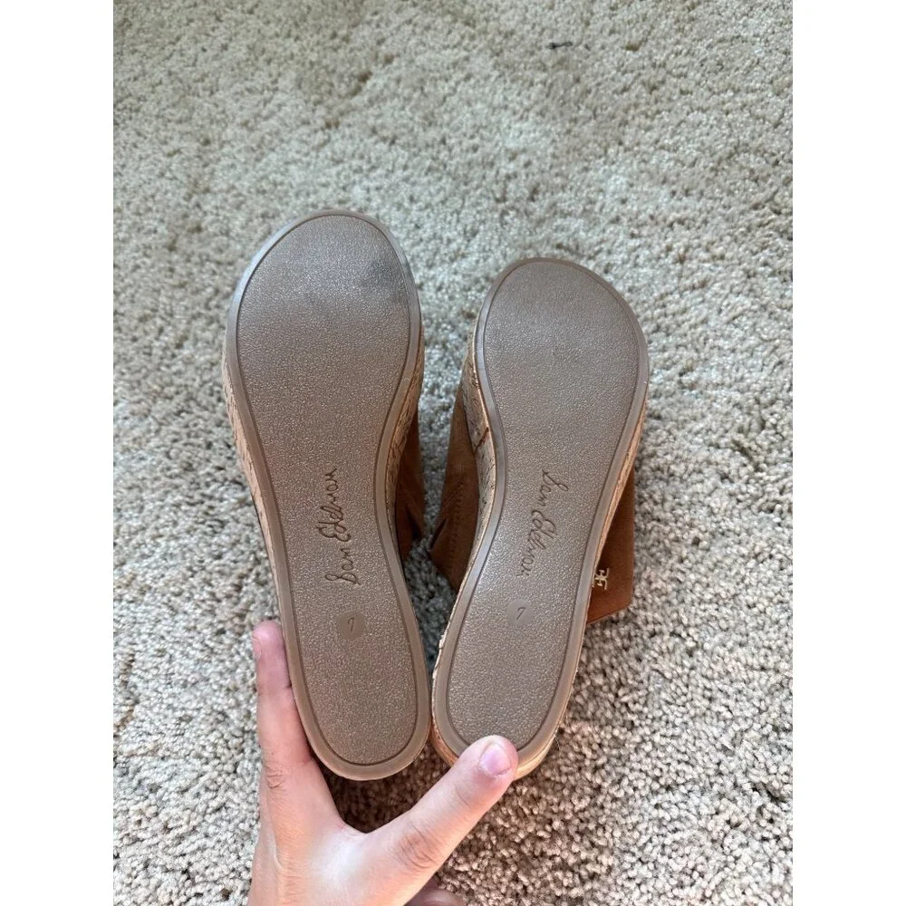 NWT Sam Edelman Ranger Platform Sandal Brown Open Toe Slip On Women's‎ Size 7